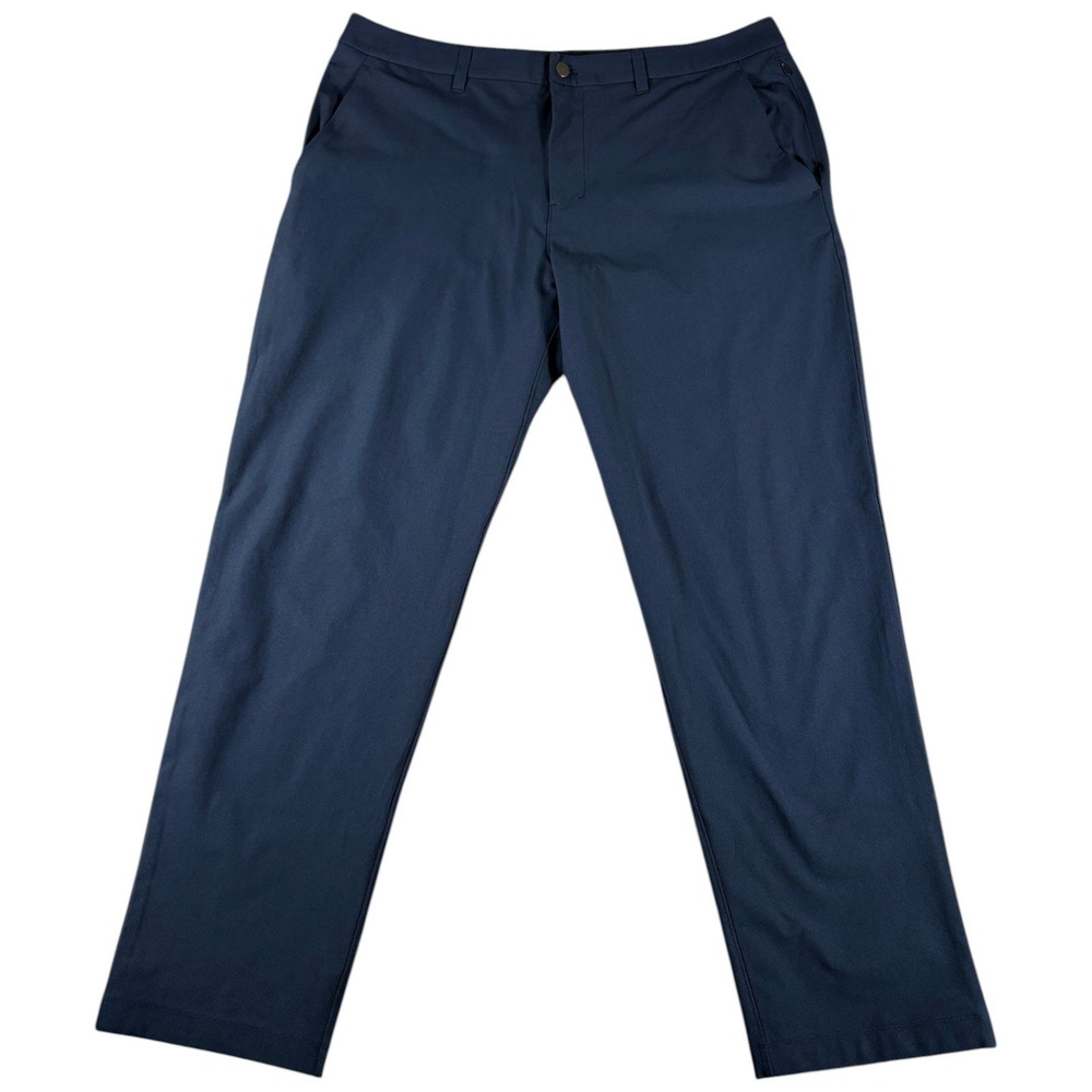 Lululemon Commission Pants Mens 38 Blue Straight Stretch Premium Workwear Casual